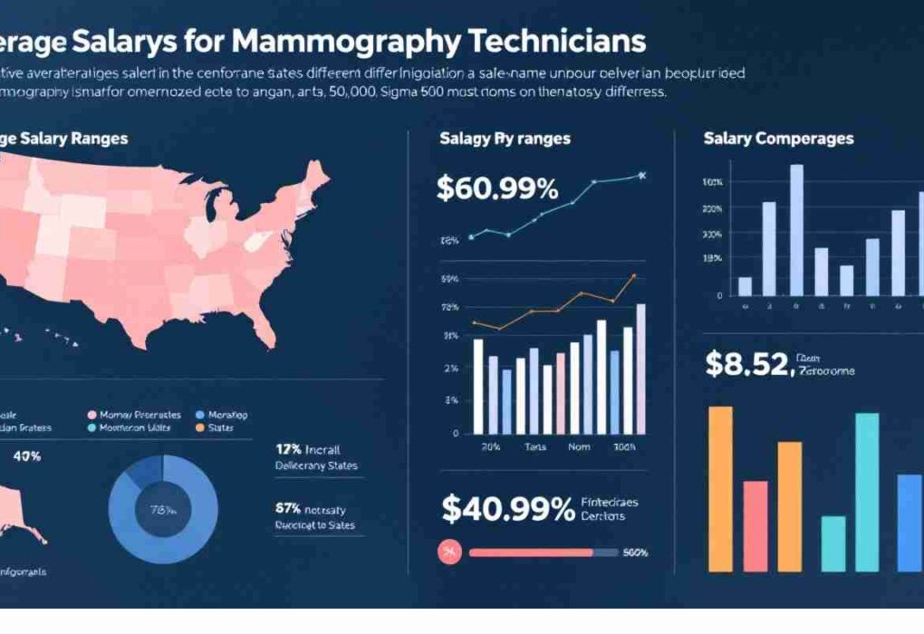 Average salary breakdown for mammography tech professionals.