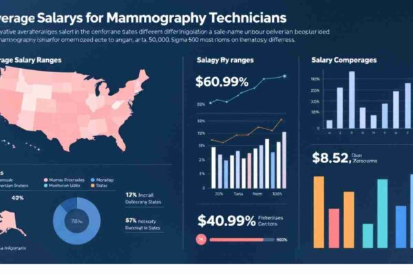 Average salary breakdown for mammography tech professionals.