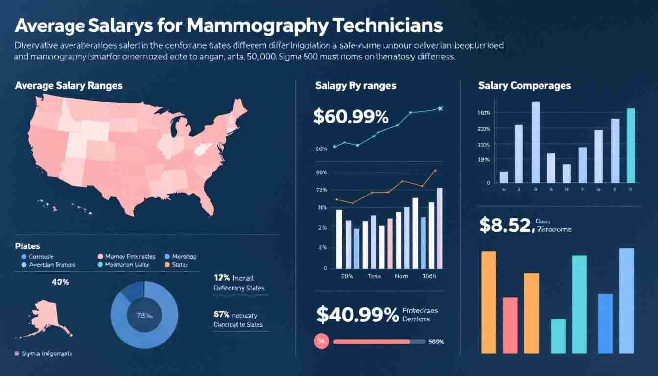 Average salary breakdown for mammography tech professionals.