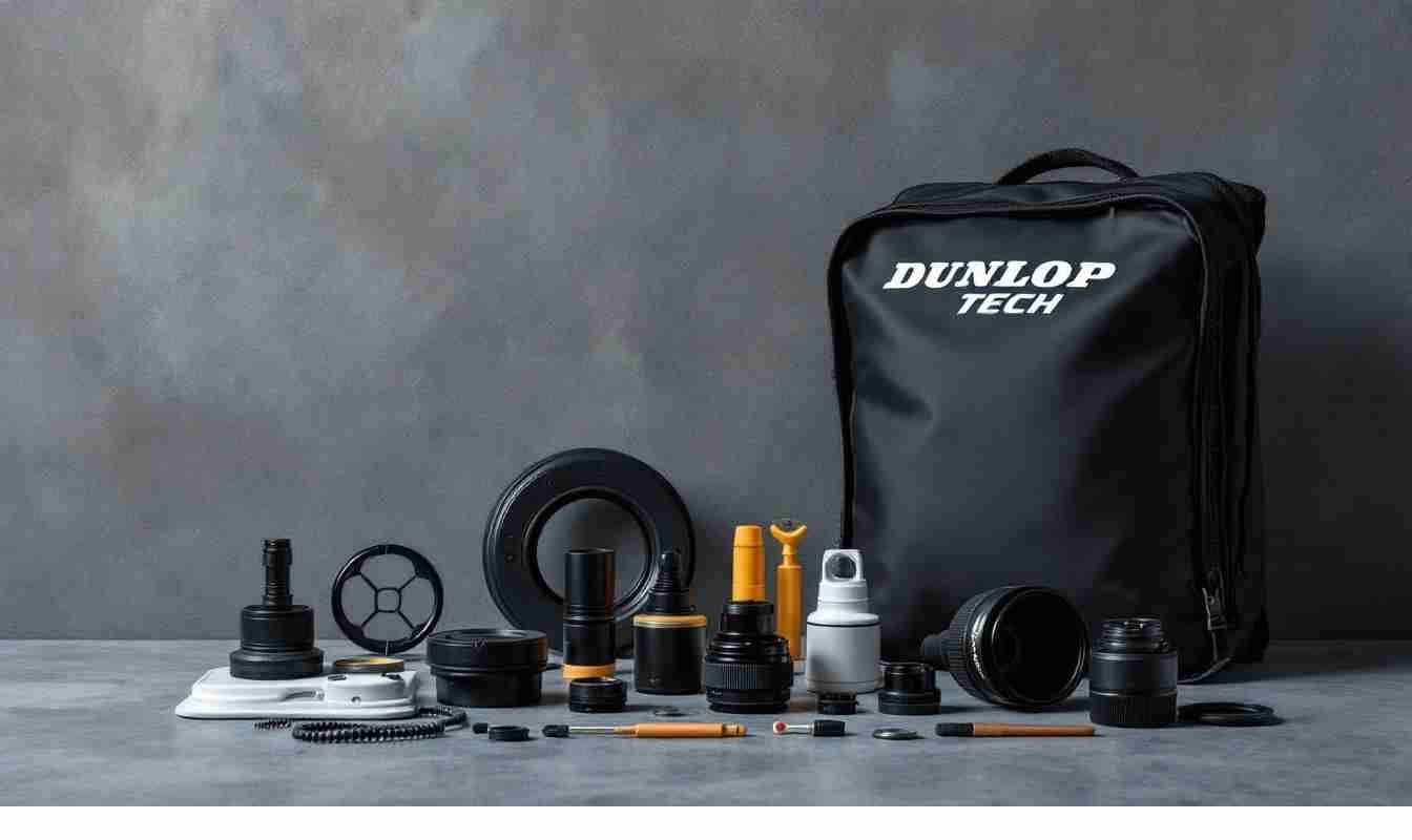 Dunlop Tech Tire Repair Kit with accessories and replacement parts.