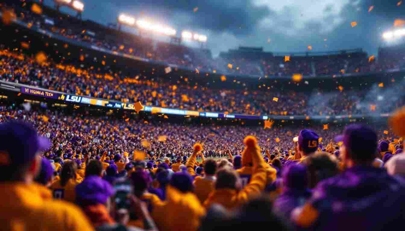 LSU Players in Action Against Virginia Tech